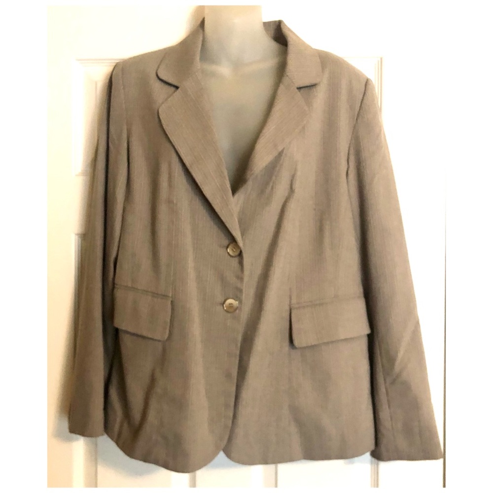 Luciano Dante Taupe Classic Pinstriped Blazer